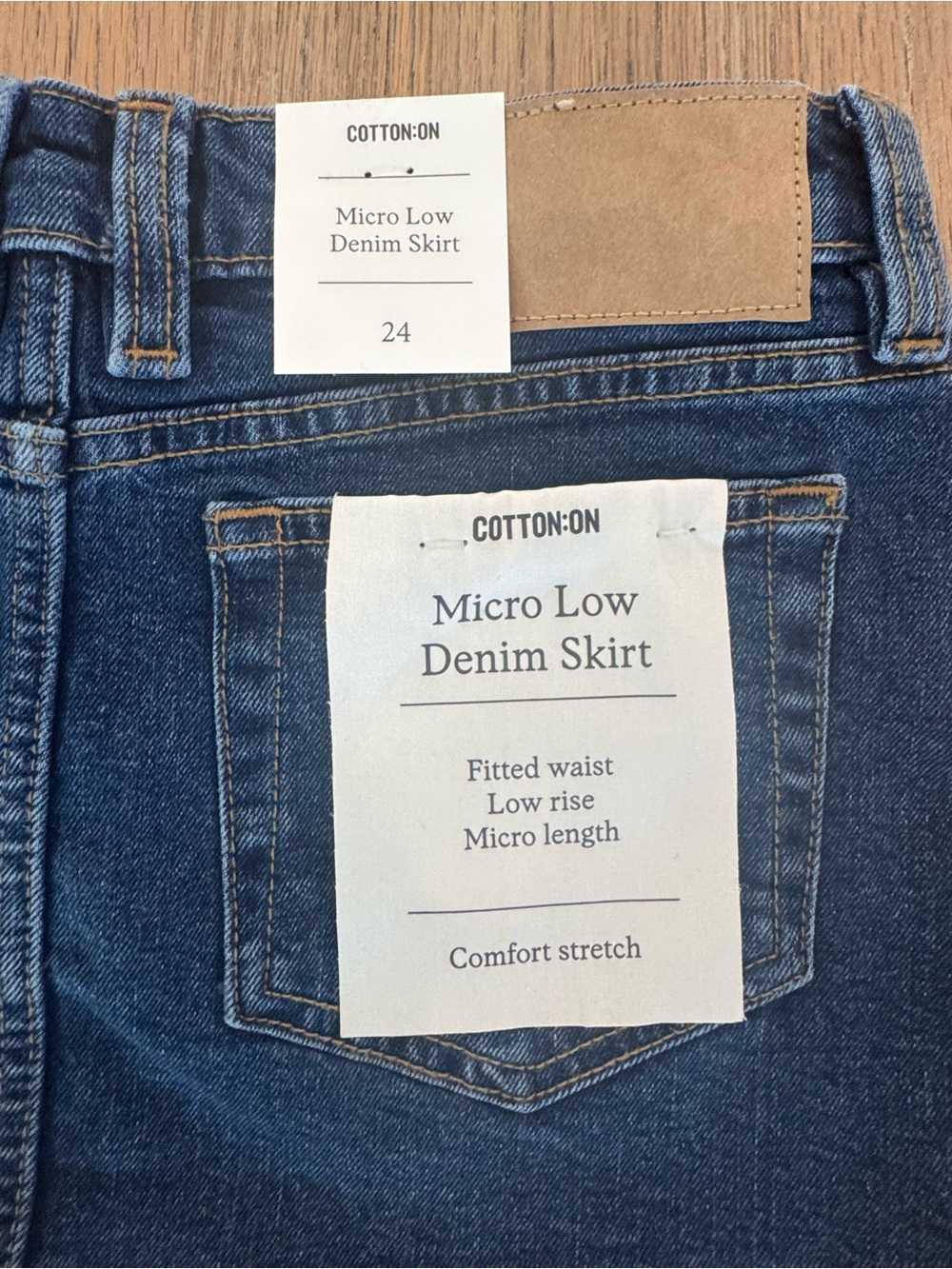 Cotton On Dark Blue Denim Mini Skirt - Picture 3 of 5